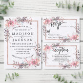 Blush & Roos Goud Ingelijste Bloemen Bruiloft Plan Notitieboek (Personaliseer de collectie van deze zelfstandige maker.)