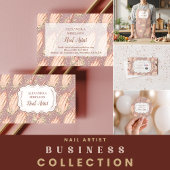 Blush Floral Nail Technician Business Bedankkaart