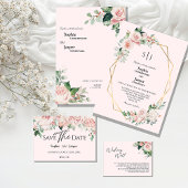 Blush Floral Pink niets Fancy Liefde Weddenschap Kaart