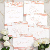 Roos Gold White Marble Script Hartelijk dank Briefkaart