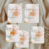 Watercolor Floral Wedding Invitation | Blush Peach Briefkaart