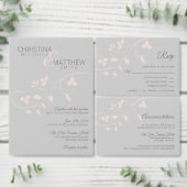 Gepersonaliseerde Blush Roze Rose & Grijs (Grijs)  Servet (Personaliseer de collectie van deze zelfstandige maker.)