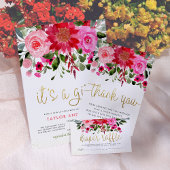 Roze en rode bloemen Eucalyptus Greenery Baby show Uitnodiging Briefkaart