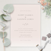 Elegante Bleek roze foto dank u kaart