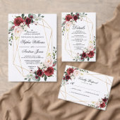 Marsala Flowers & Gold Lijst Baptism Menu (Personaliseer de collectie van deze zelfstandige maker.)