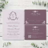 Bourgondische Vintage Botanische Bruiloft Kaart (Personaliseer de collectie van deze zelfstandige maker.)