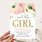 Zeg niet dat baby shower spellen roze gouden florz poster