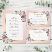 Goud Roze Blush Bloemen Custom Nummer Ronde Sticker (Personaliseer de collectie van deze zelfstandige maker.)