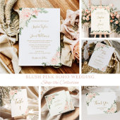 Blindenroze en goudbloemen botanische bruiloft ronde sticker