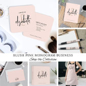 Elegant Monogram Blush Pink Modern Schort