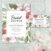 Blush Pink en Sage Herfst Flowers Vrijgezellenfees Kaart