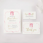 Roze Bow Diaper Raffle Enclosure Kaart