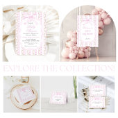 Blush Pink Bows bloemig Elegant Baby shower Bedankkaart