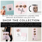 Blush Pink Photo Lashes & Brows QR Code Square Vierkante Visitekaartje