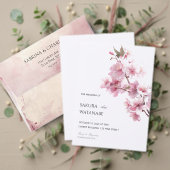 Blush Pink Cherry Blossom Flower Japanese Wedding  Kaart (Personaliseer deze collectie van deze onafhankelijke maker. Test)