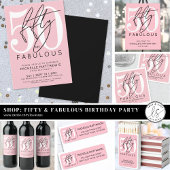 Fifty Fabulous Pink 50th Birthday Welcome Sign Poster