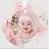 Roze Baby Meisje Eerste Kerstfoto Ornament