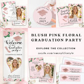 Elegant Blush Pink Klasse van 2025 Afstuderen Etiket