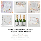 Blush Roze Tuin Bloemen Douche Dank u Kaart