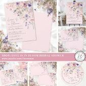 Blozende Roze Bloemige Liefde Bruiloft Feest Ronde Sticker