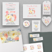 Quinceanera Blush Roze Waterverf Floral 15 Save The Date