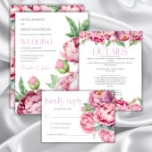 Blush Pink Peonies Waterverf Weddenschap Papieren Bordje