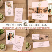 Blush Roze Script Logo Foto Wimpers Wenkbrauwen St Raamsticker