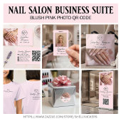 Roze Nagelstudio QR Code Social Media Visitekaartje