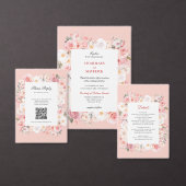 Elegante Spring Roos Blush Roze Lijst bruiloft Menu (Personaliseer de collectie van deze zelfstandige maker.)