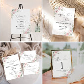 Blush Roze Rozen Trouwprogramma Programmakaart