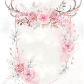Chic Blush Pink Peony Sage Deer Antlers Weddenscha All In One Uitnodiging