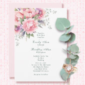 Blush Pink Sage Watercolor Floral Script Botanical Etiket