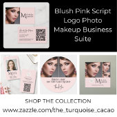 Roze Make-up Artiest Qr Code Social Icon Mini Visitekaartje