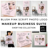 Blush Pink Script Logo QR Code Photo Makeup Tote Bag