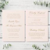 Traditionele Blush Roze Formele Elegante Huwelijk Uitnodigingen Wikkel (Personaliseer de collectie van deze zelfstandige maker.)