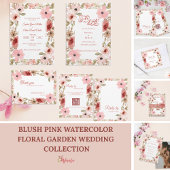 Blush Pink Romantic Floral Wedding Invitation