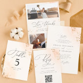 Chique kalligrafie blush roze Waterverf bruiloft Save The Date