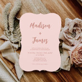 Eenvoudig Blush Pink Weddenschap Menu