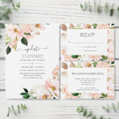 Blush Roze Bloemen Hydrangea Bruiloft Kaart (Personaliseer de collectie van deze zelfstandige maker.)