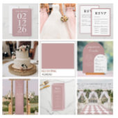 Roze Trouwreceptie Diner Menu