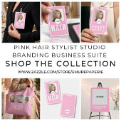 Roze en blush Salon Kapper Foto ID Badge