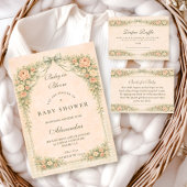 Blush Sage Rose Arch Baby Shower Kaart
