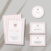Wangenroze gestreepte strik elegante babyshower we poster