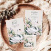 Soft Blush Swan Princess Diapper Raffle Informatiekaartje