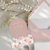 Blush Waterverf Bloemen Bloei bruiloft Acryl Uitnodigingen