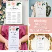 Blushing Blooms Floral Weddenschap RSVP Briefkaart