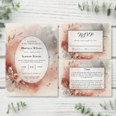 Blushing Petals and Silver Swirls Wedding Informatiekaartje (Personaliseer de collectie van deze zelfstandige maker.)