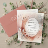 Blushing Petals and Silver Swirls Wedding Informatiekaartje (Personaliseer deze collectie van deze onafhankelijke maker. Test)