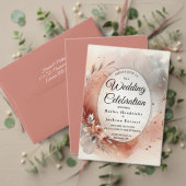 Blushing Petals and Silver Swirls Wedding Informatiekaartje (Personaliseer deze collectie van deze onafhankelijke maker. Test)