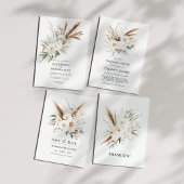 Rustic Pampas Grass Boho Bohemian Wedding Ronde Sticker